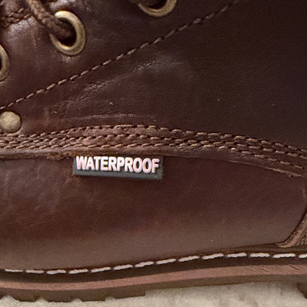 Men's Brown Leather work Boots - Picture 9 of 12